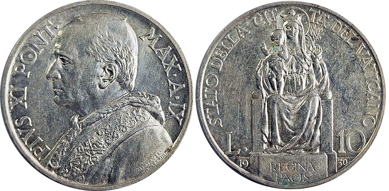 1930 Vatican 10 Lire